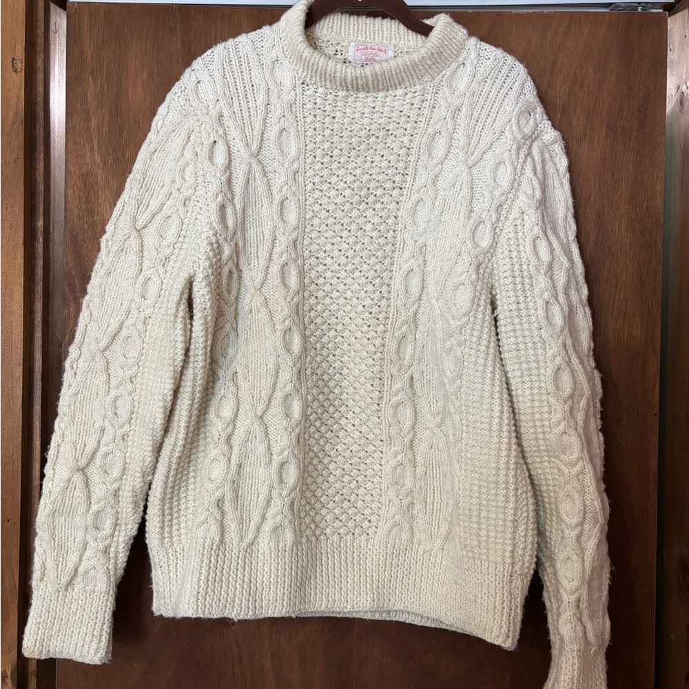 Cozy Cream Irish Cable Knit Sweater